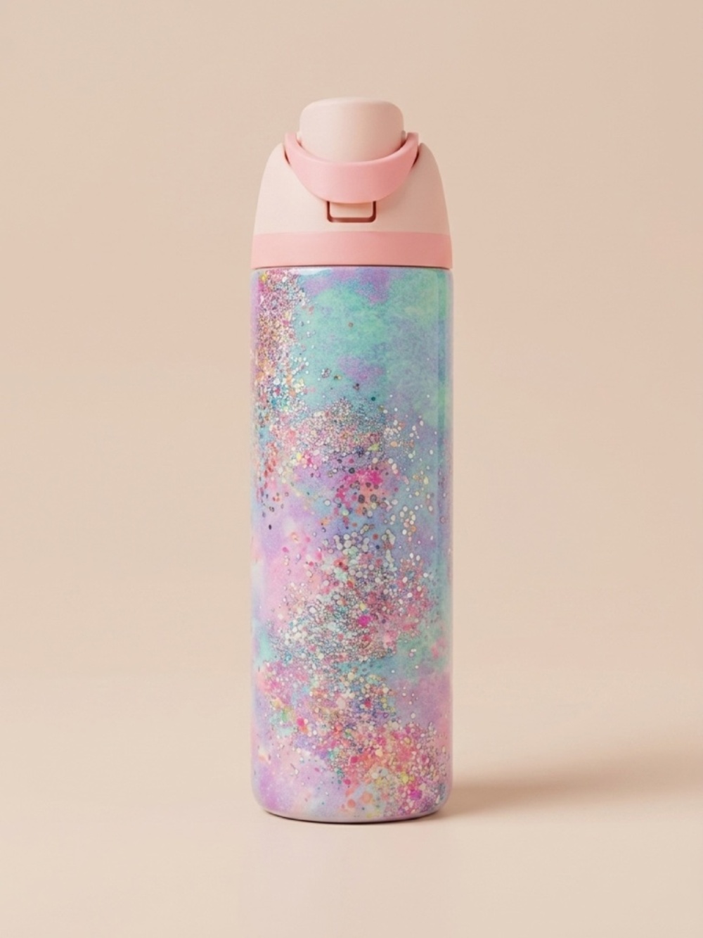 Insulated Stainless Steel Water Bottle w/ Straw Lid Carry Handle Multicolor